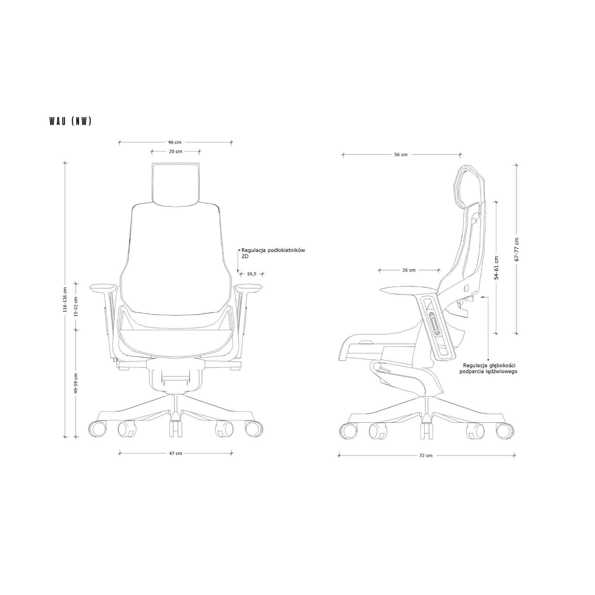 Biroja krēsls WAU - Ergostock.lv