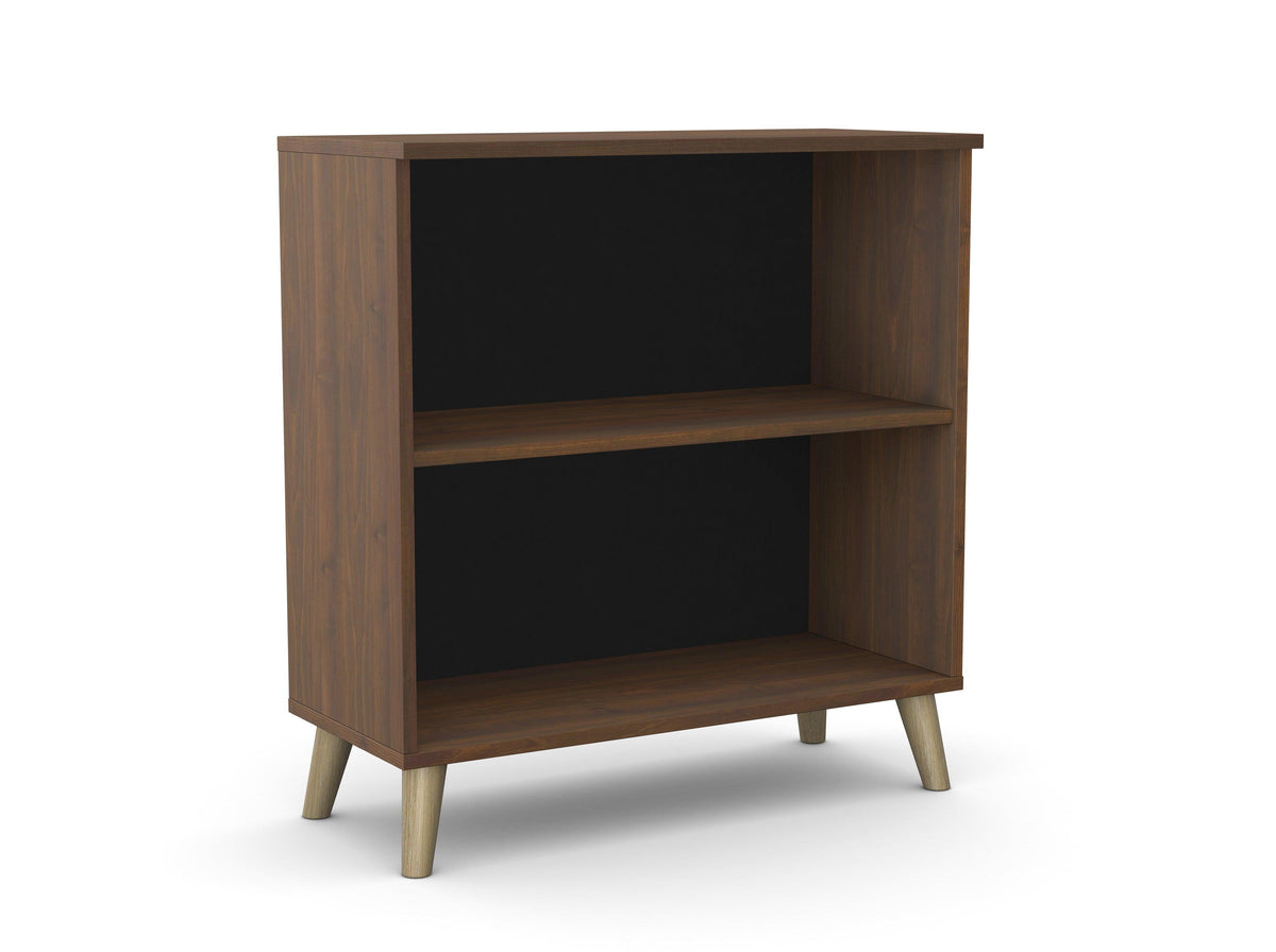 Biroja plaukts Flexx, 2 plaukti, 740 x 800 x 355 mm – Riekstkoka / Koka kājiņas