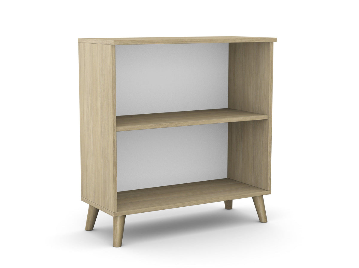 Biroja plaukts Flexx, 2 plaukti, 740 x 800 x 355 mm – Amber Oak / Koka kājiņas