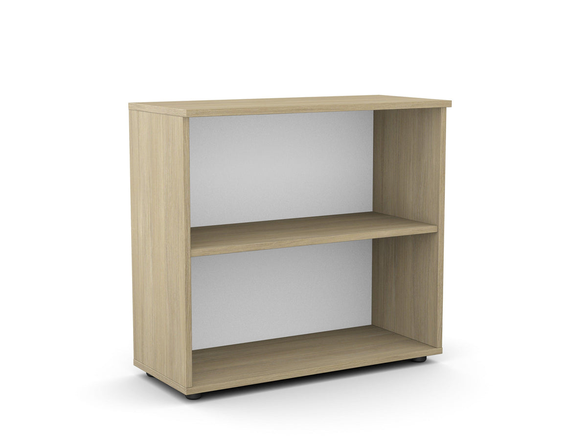 Biroja plaukts Flexx, 2 plaukti, 740 x 800 x 355 mm – Amber Oak / Plastmasas kājiņas