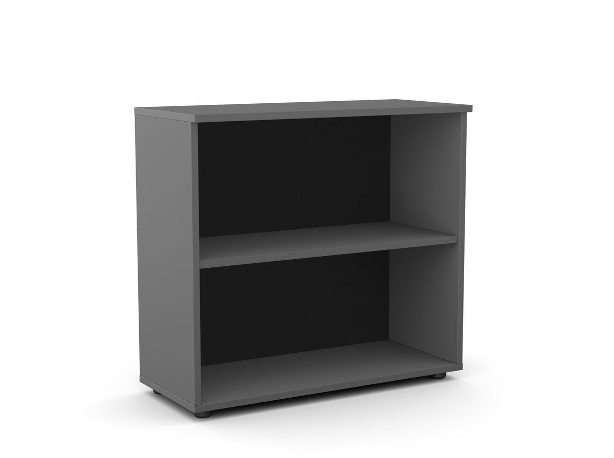 Biroja plaukts Flexx, 2 plaukti, 740 x 800 x 355 mm – Grafīta / Plastmasas kājiņas