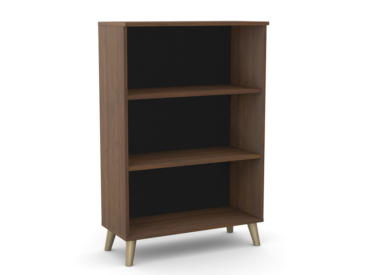 Biroja plaukts Flexx, 3 plaukti, 1090 x 800 x 355 mm – Riekstkoka / Koka kājiņas
