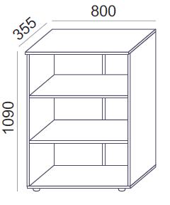 Biroja plaukts Flexx, 3 plaukti, 1090 x 800 x 355 mm