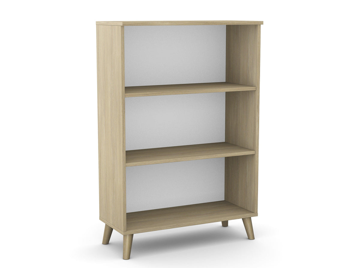 Biroja plaukts Flexx, 3 plaukti, 1090 x 800 x 355 mm – Amber Oak / Koka kājiņas