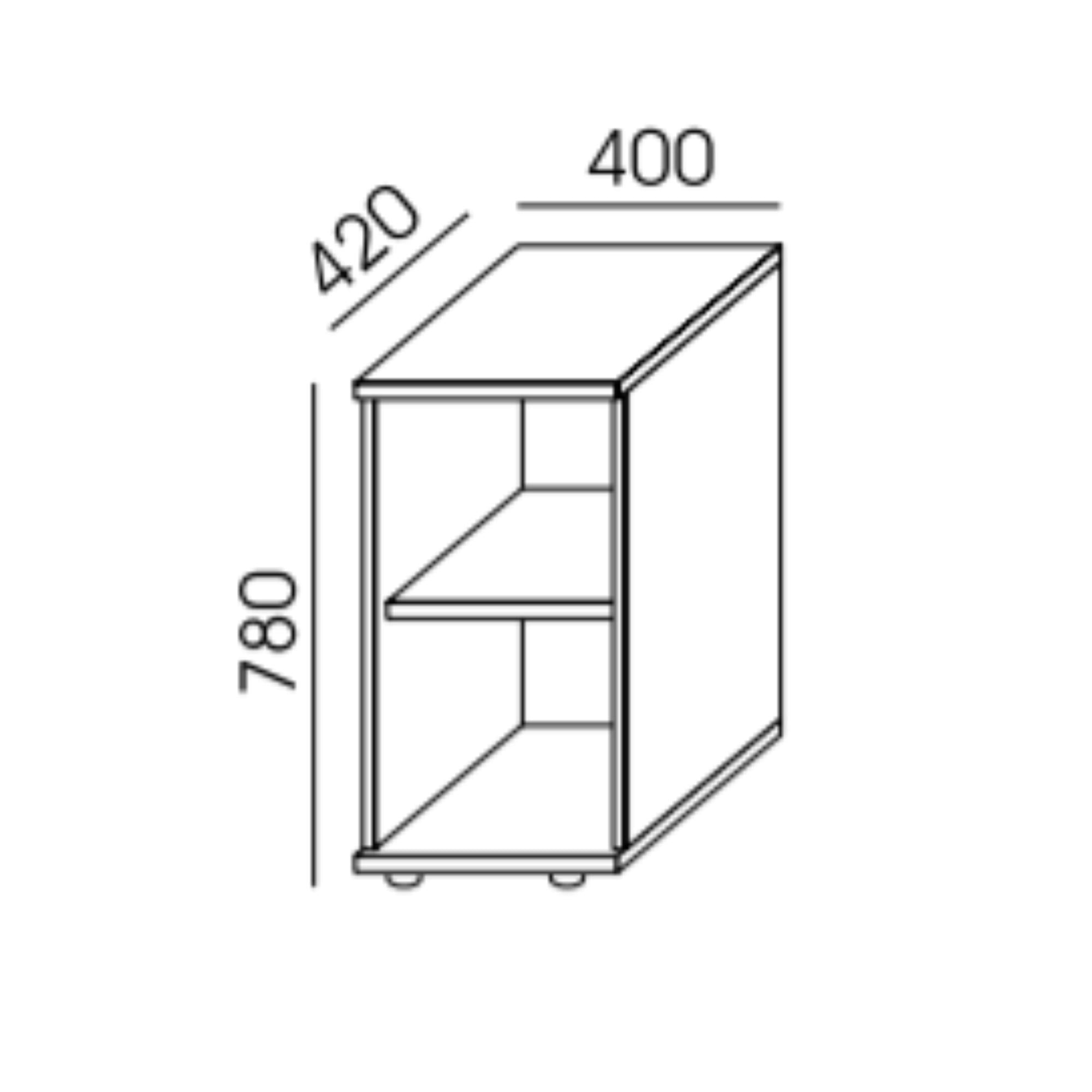 Biroja plaukts NUWO, 2 plaukti, 780x400x420 mm, konfigurējams - Ergostock.lv