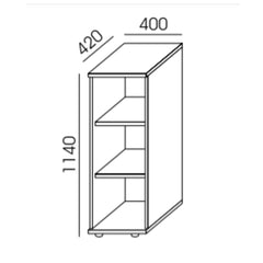 Biroja plaukts NUWO, 3 plaukti, 1140x400x420 mm, konfigurējams - Ergostock.lv