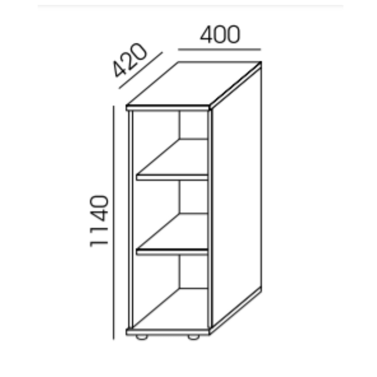 Biroja plaukts NUWO, 3 plaukti, 1140x400x420 mm, konfigurējams - Ergostock.lv