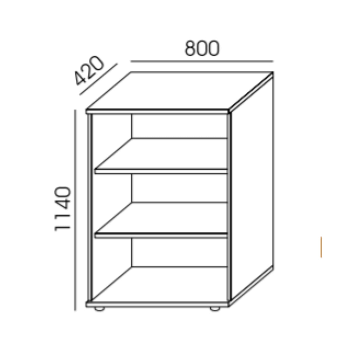Biroja plaukts NUWO, 3 plaukti, 1140x800x420 mm, konfigurējams
