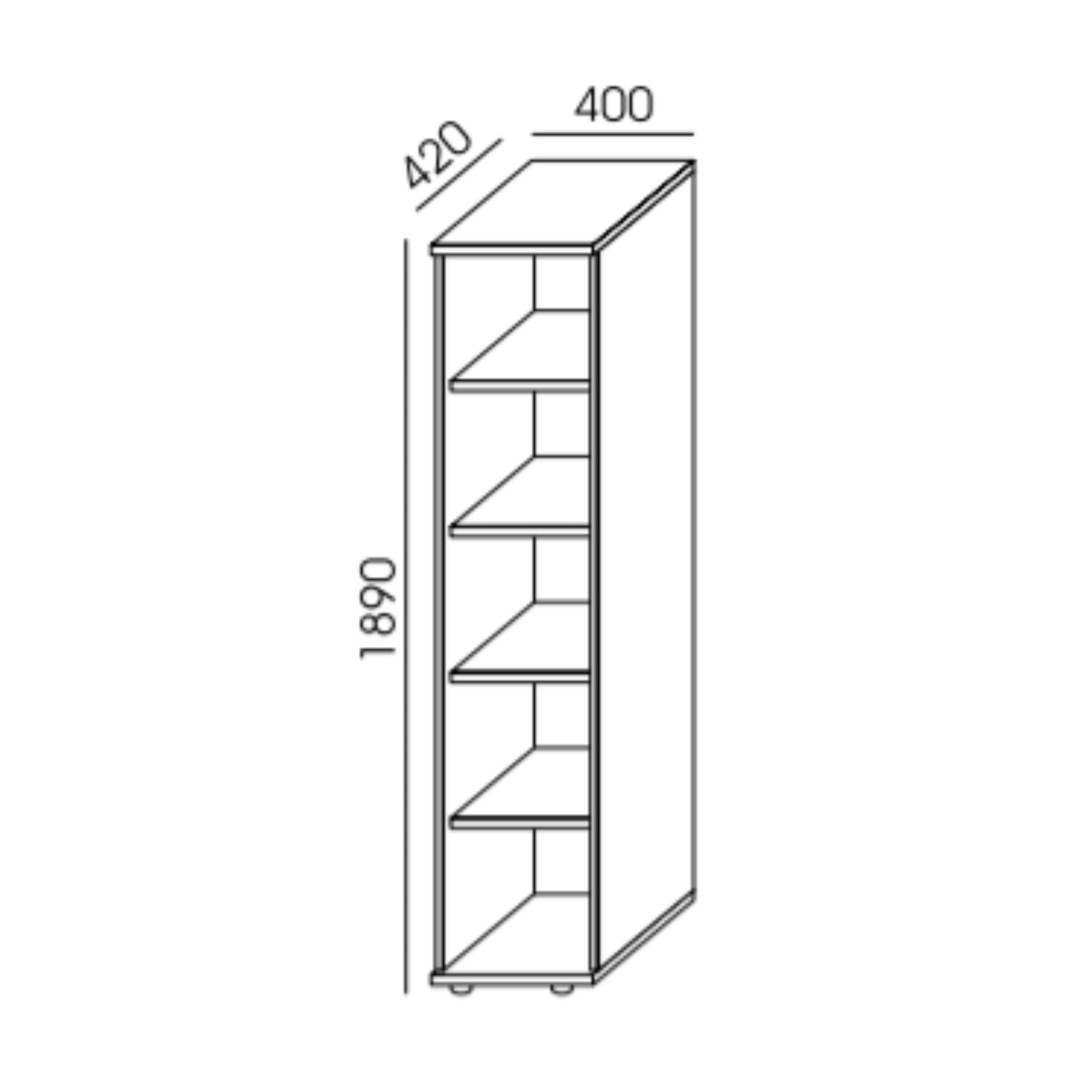 Biroja plaukts NUWO, 5 plaukti, 1890x400x420 mm, konfigurējams - Ergostock.lv