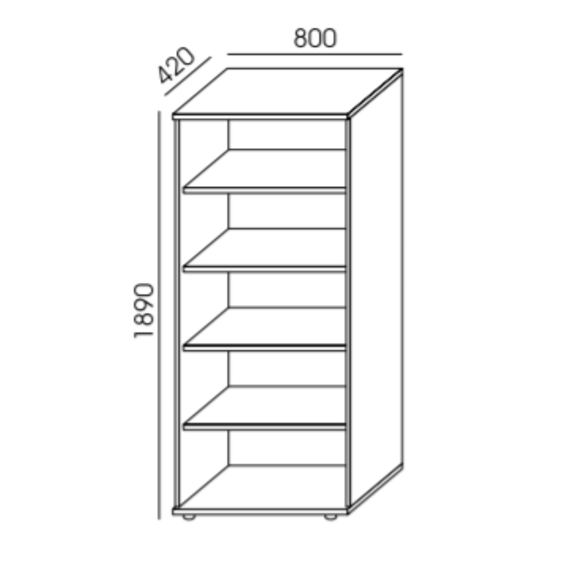Biroja plaukts NUWO, 5 plaukti, 1890x800x420 mm, konfigurējams - Ergostock.lv
