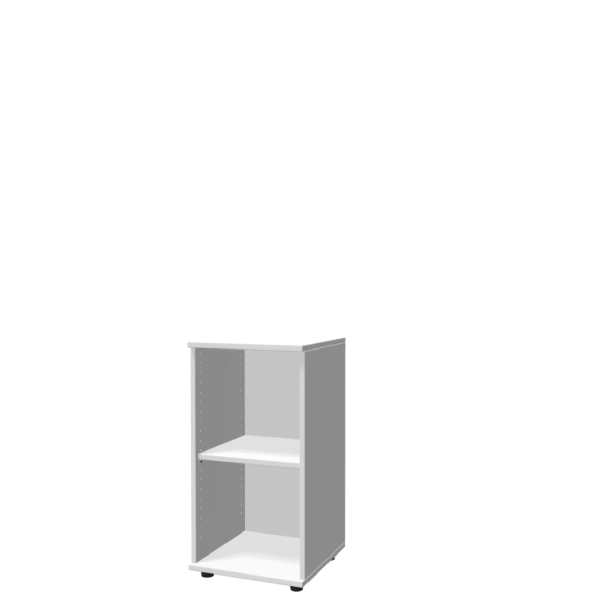 Biroja plaukts THEO, ar 2 atvērtiem plauktiem, 745 x 400 x 375 mm – Balta