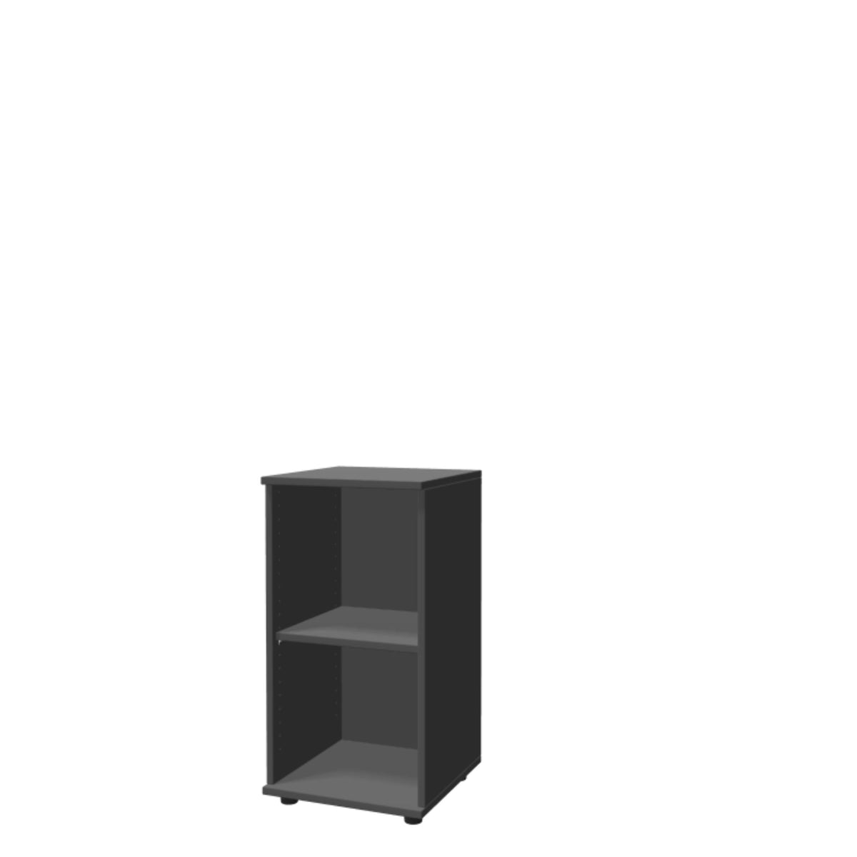 Biroja plaukts THEO, ar 2 atvērtiem plauktiem, 745 x 400 x 375 mm – Antracīta