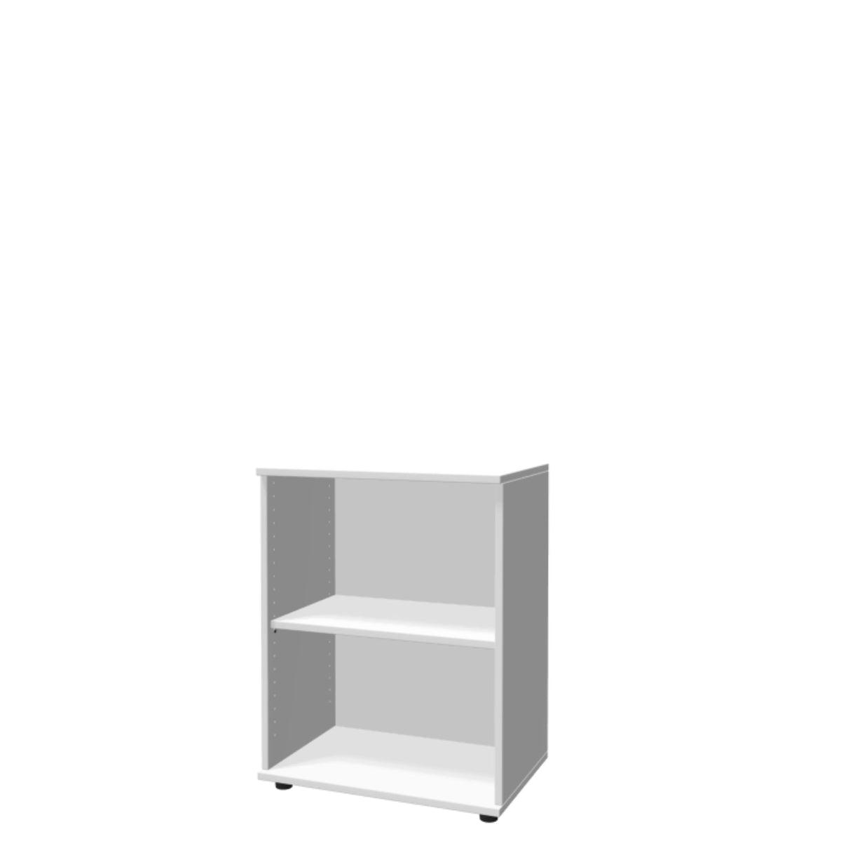 Biroja plaukts THEO, ar 2 atvērtiem plauktiem, 745 x 600 x 375 mm – Balta