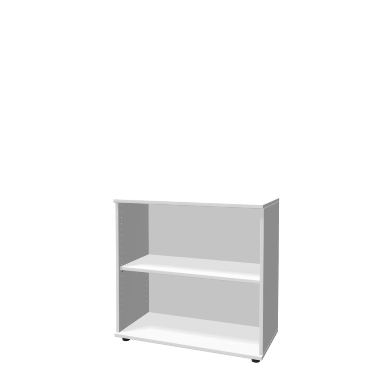 Biroja plaukts THEO, ar 2 atvērtiem plauktiem, 745 x 800 x 375 mm – Balta
