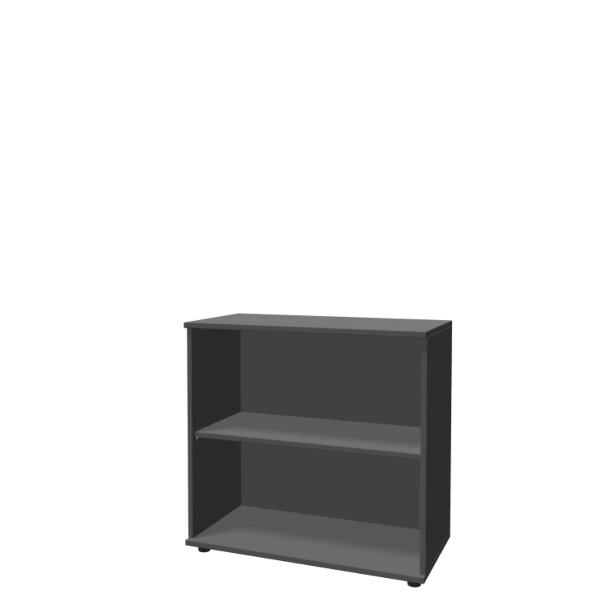 Biroja plaukts THEO, ar 2 atvērtiem plauktiem, 745 x 800 x 375 mm – Antracīta