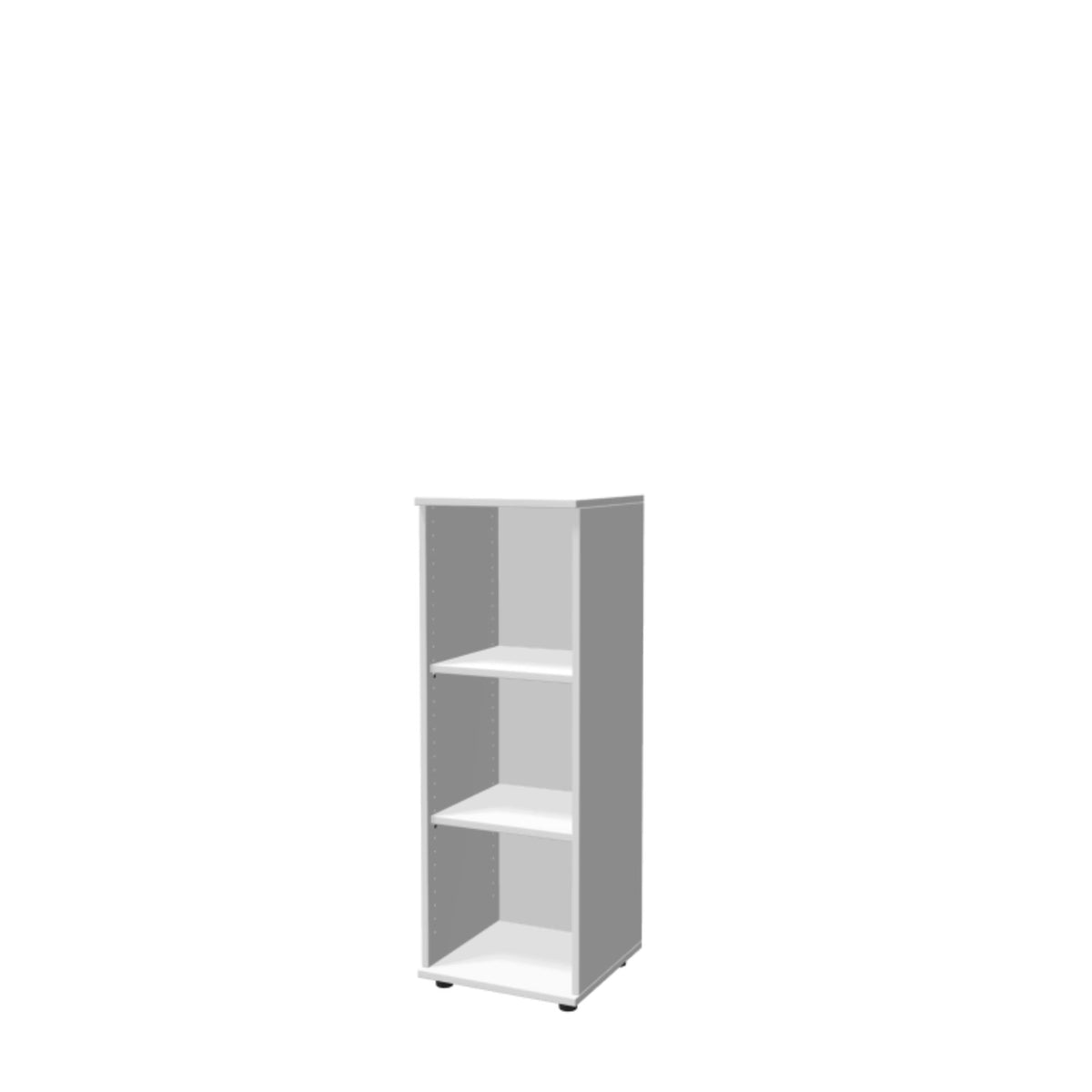 Biroja plaukts THEO, ar 3 atvērtiem plauktiem, 1100 x 400 x 375 mm – Balta