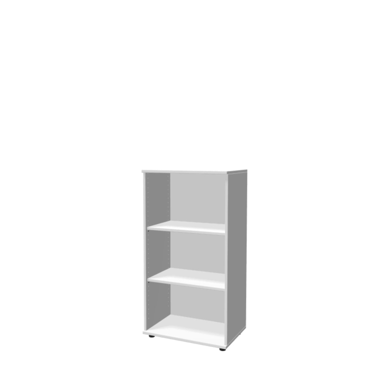 Biroja plaukts THEO, ar 3 atvērtiem plauktiem, 1100 x 600 x 375 mm – Balta