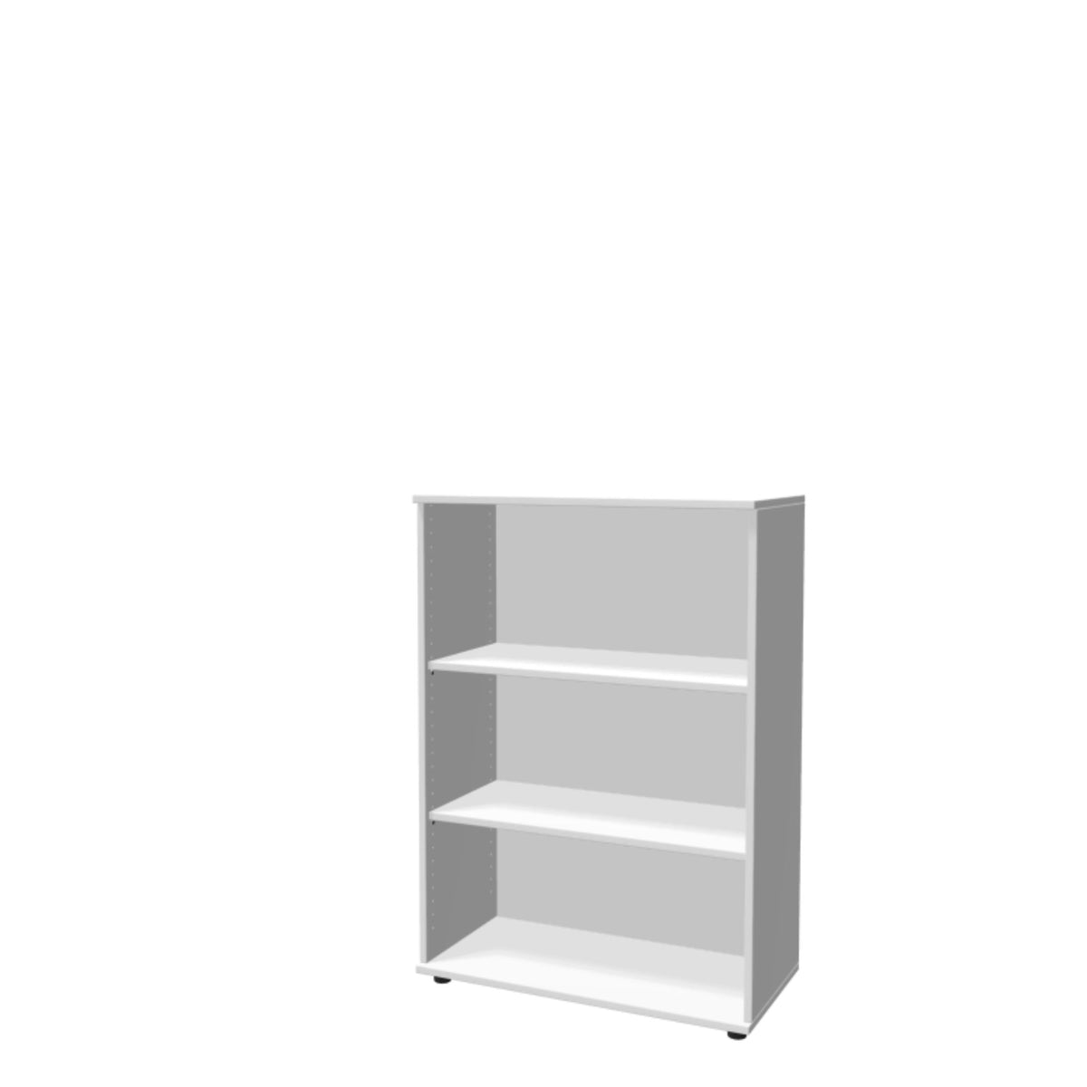 Biroja plaukts THEO, ar 3 atvērtiem plauktiem, 1100 x 800 x 375 mm – Balta