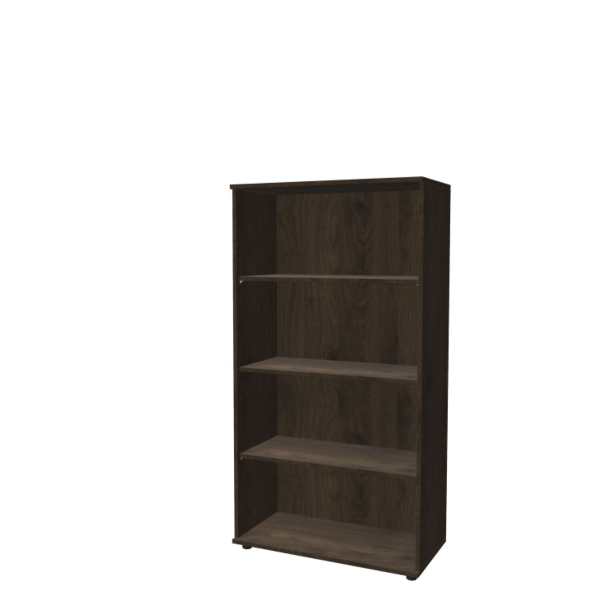 Biroja plaukts THEO, ar 4 atvērtiem plauktiem, 1450 x 800 x 375 mm – Riekstkoka