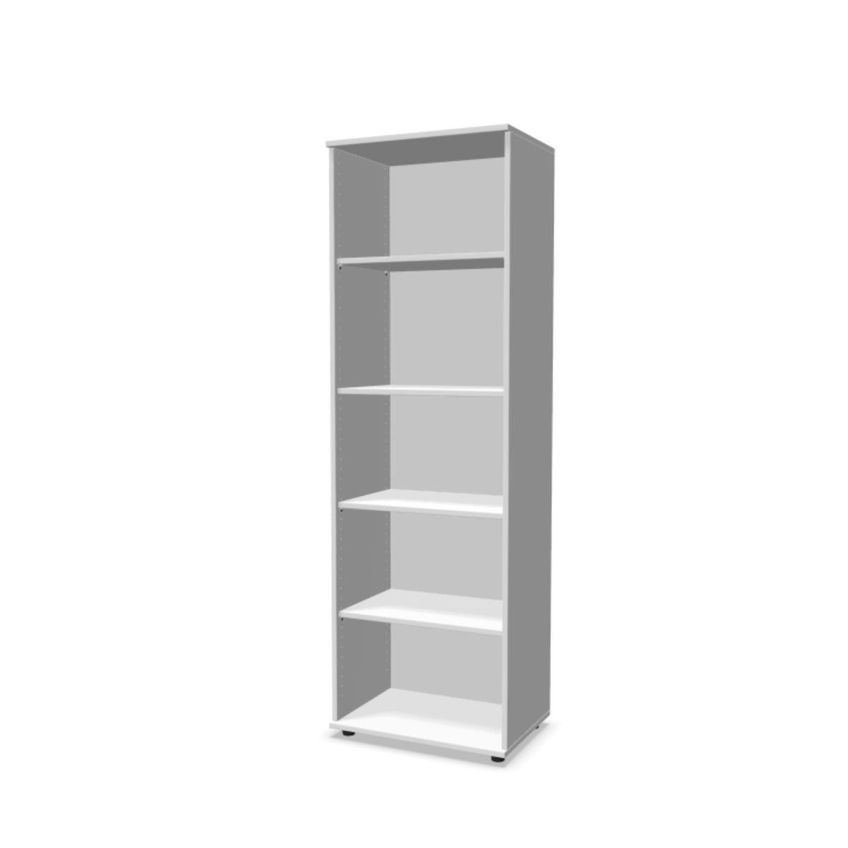 Biroja plaukts THEO, ar 5 atvērtiem plauktiem, 1800 x 600 x 375 mm – Balta
