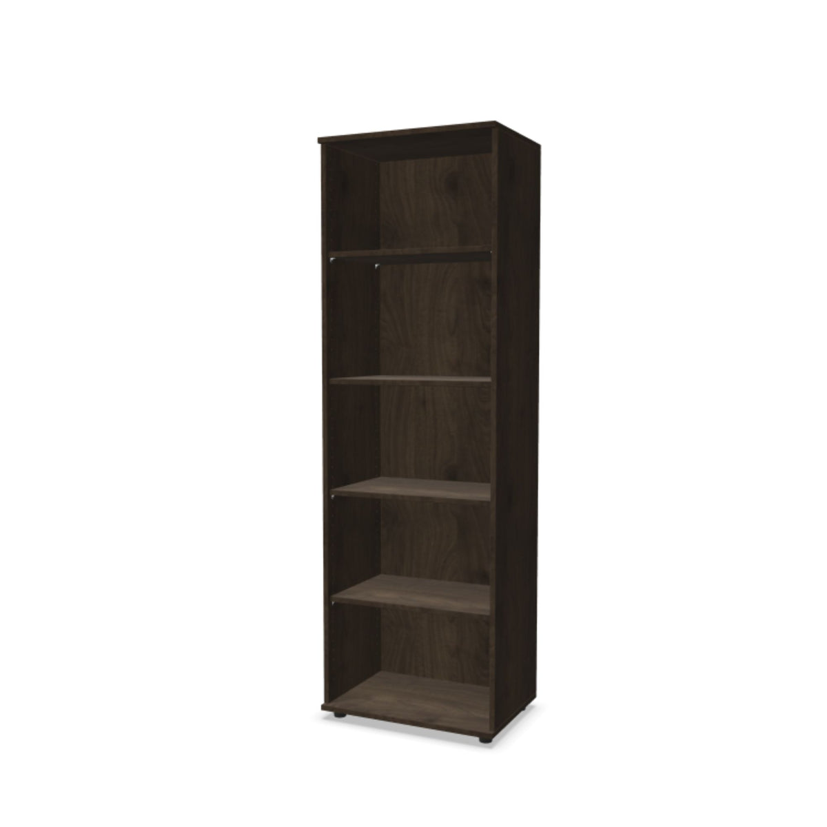 Biroja plaukts THEO, ar 5 atvērtiem plauktiem, 1800 x 600 x 375 mm – Riekstkoka