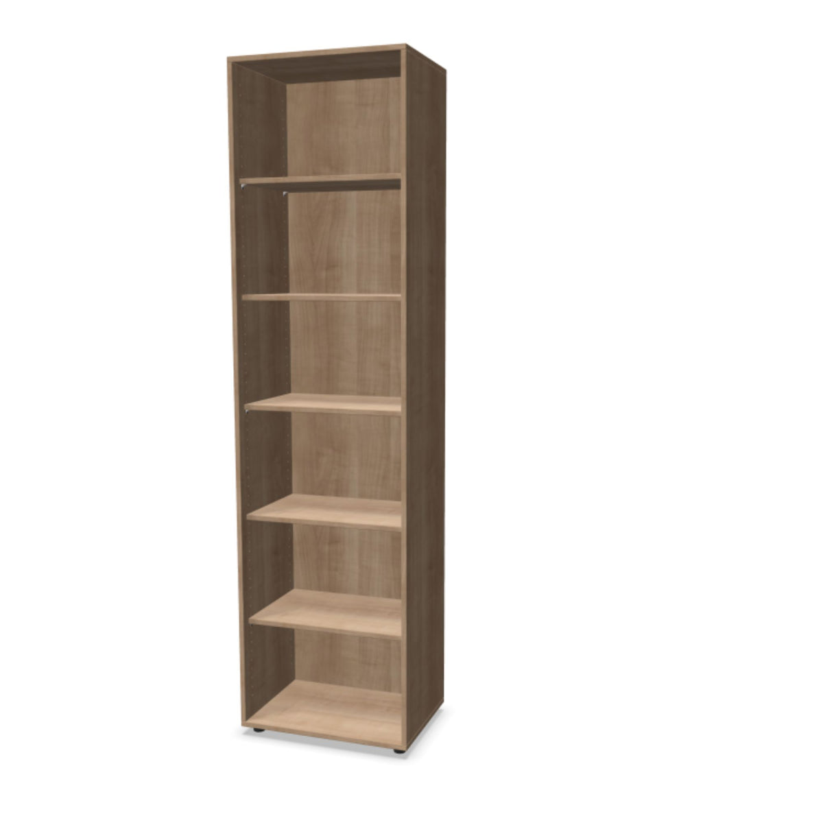 Biroja plaukts THEO, ar 6 atvērtiem plauktiem, 2150 x 600 x 375 mm – American Oak