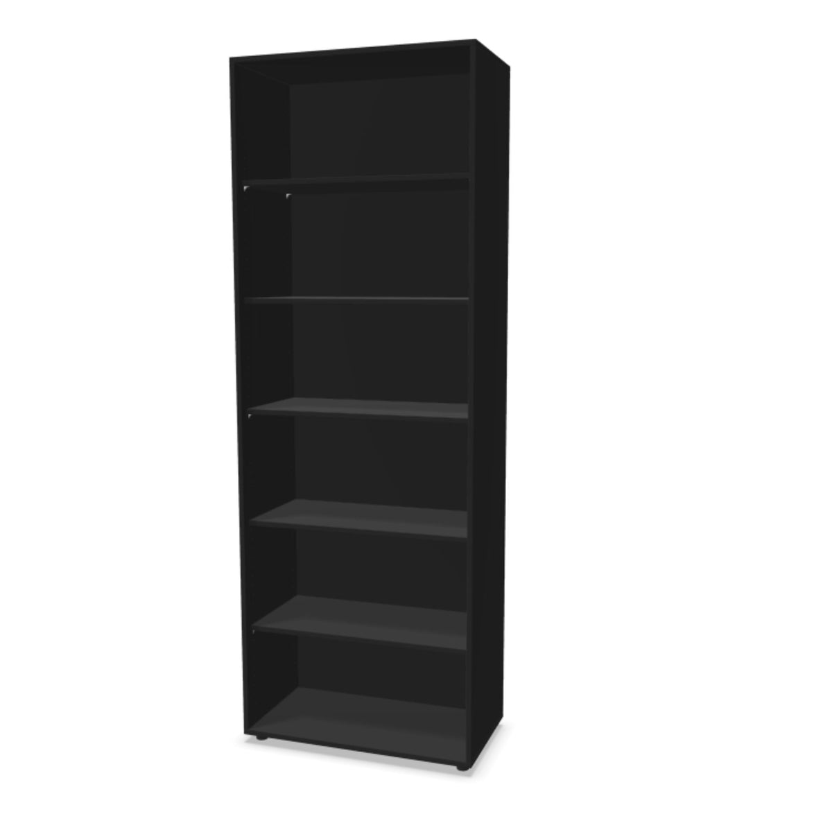 Biroja plaukts THEO, ar 6 atvērtiem plauktiem, 2150 x 800 x 375 mm – Melna