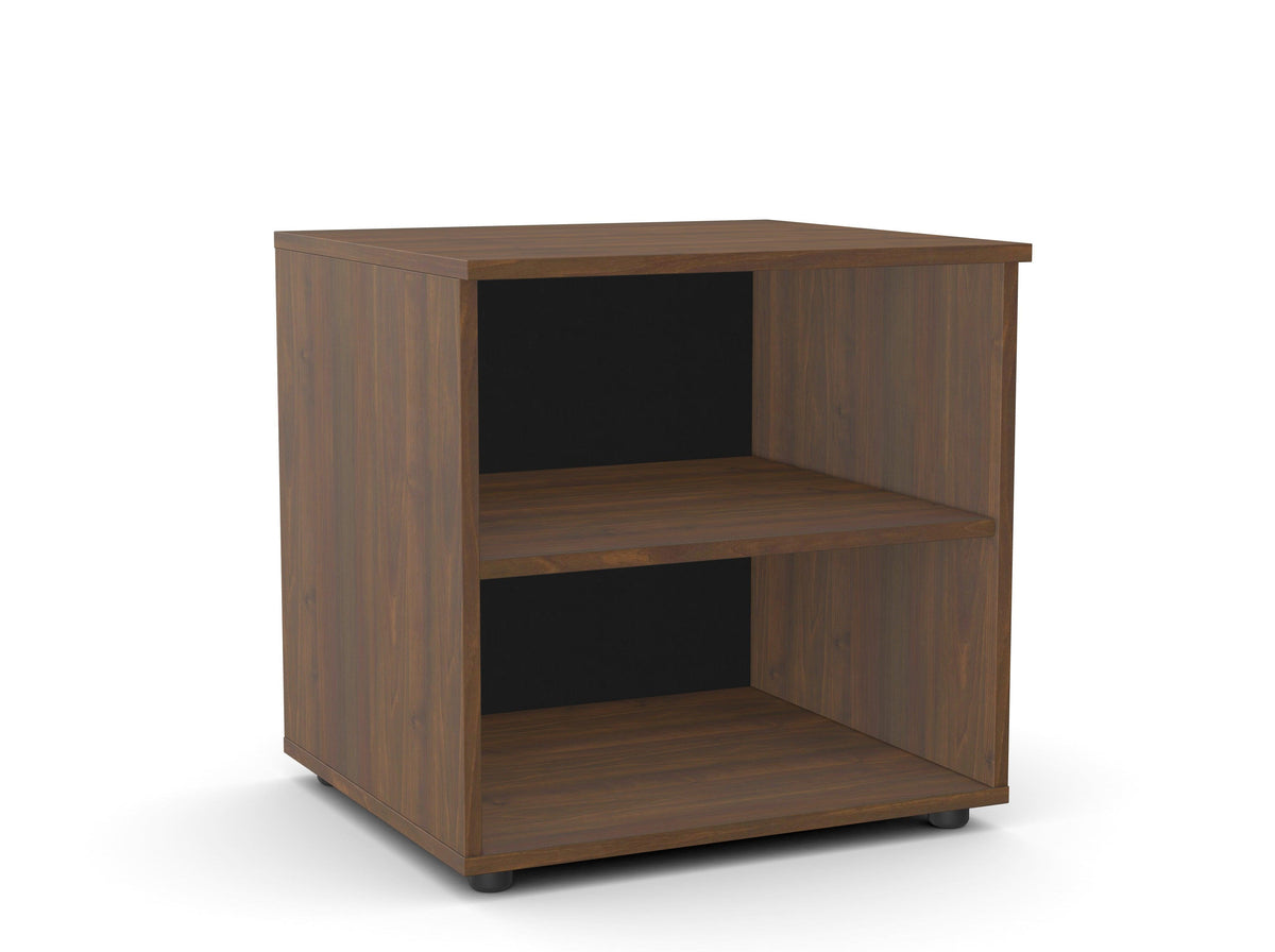 Biroja printera plaukts Flexx, 2 plaukti, 700 x 600 x 550 mm – Riekstkoka / Plastmasas kājiņas