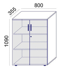 Biroja skapis Flexx, 1190 x 800 x 355 mm-Ergostock