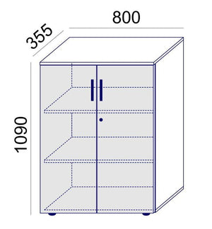 Biroja skapis Flexx, 1190 x 800 x 355 mm-Ergostock