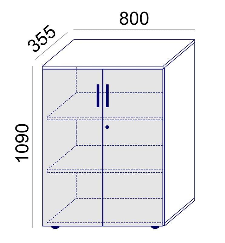 Biroja skapis Flexx, 1190 x 800 x 355 mm-Ergostock