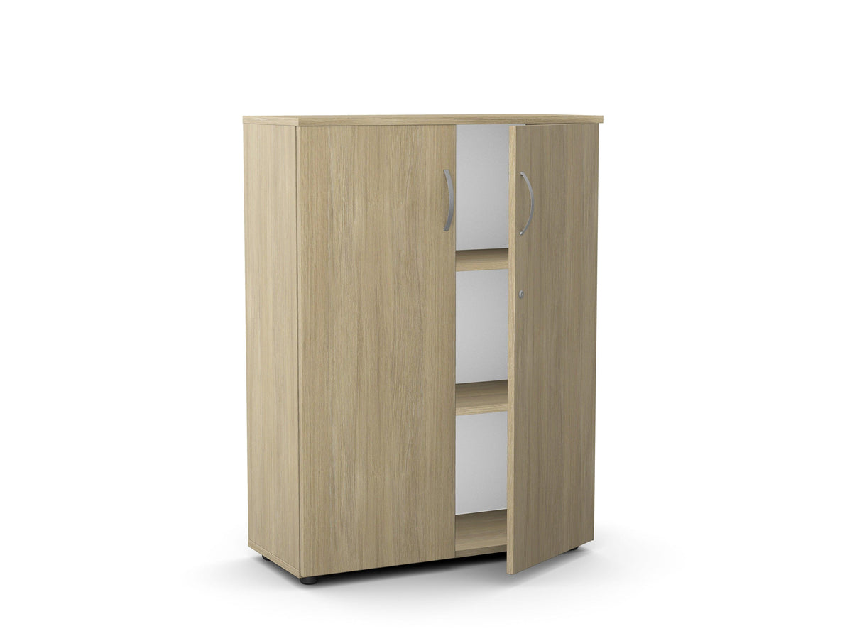 Biroja skapis Flexx, 1190 x 800 x 355 mm – Amber Oak / Plastmasas kājiņas