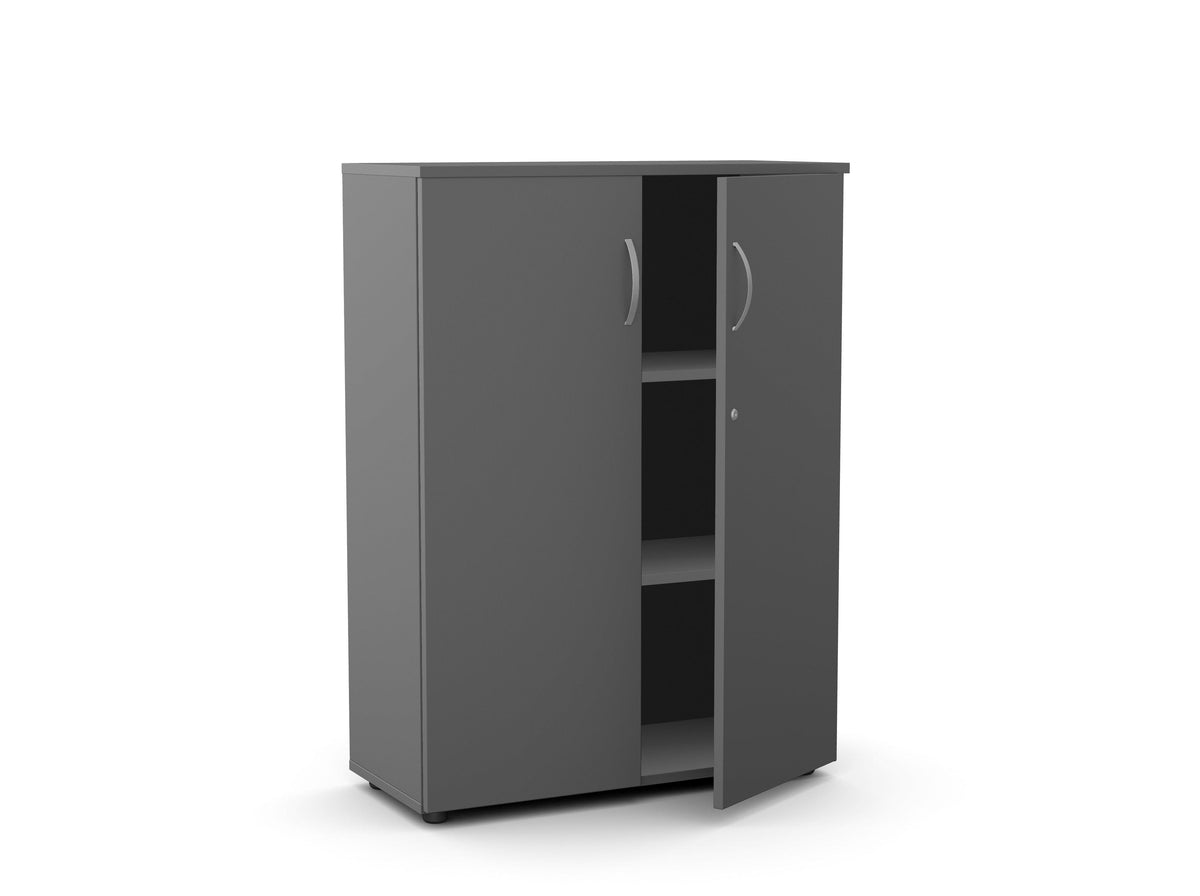 Biroja skapis Flexx, 1190 x 800 x 355 mm – Grafīta / Plastmasas kājiņas
