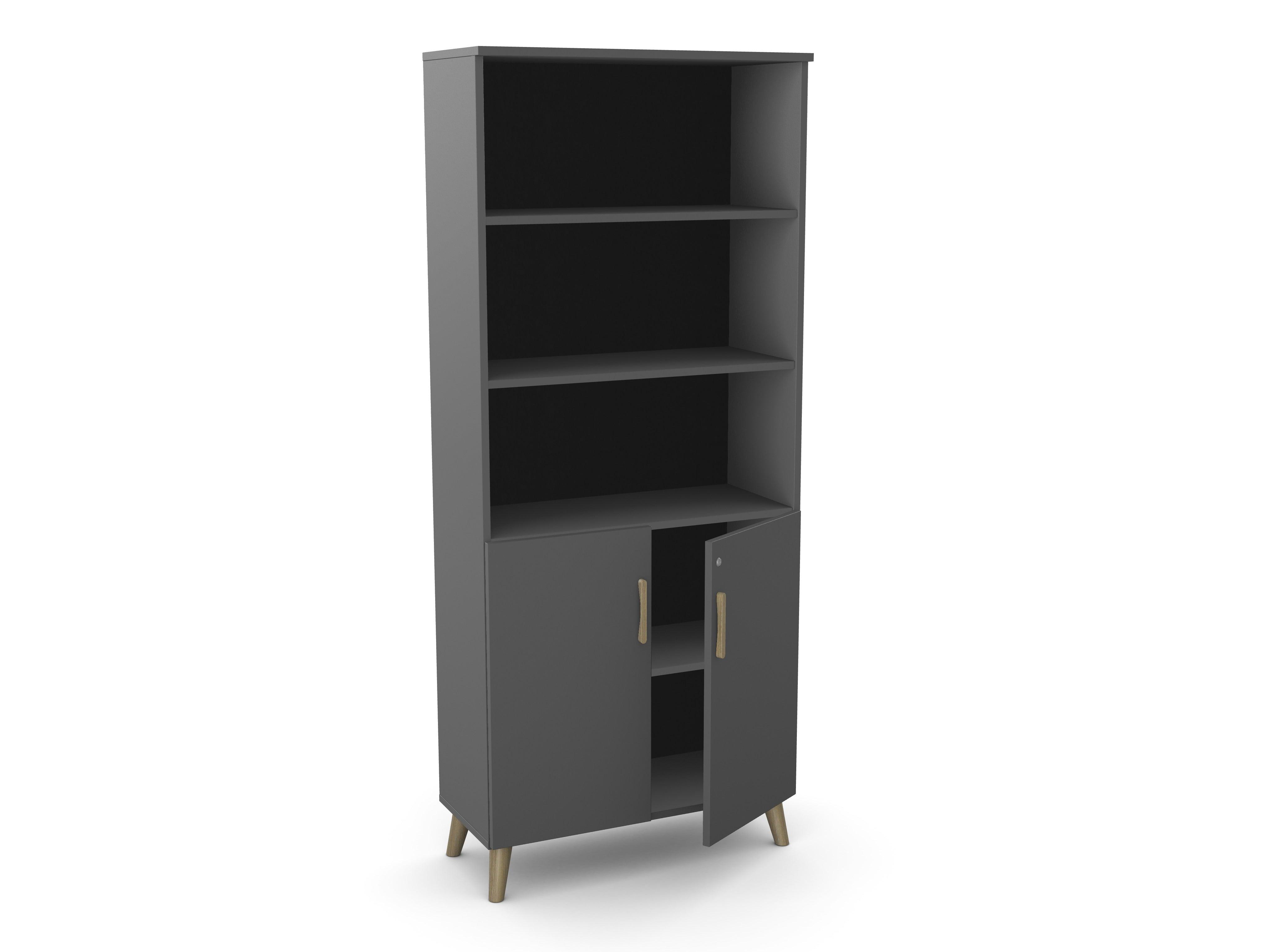 Biroja skapis Flexx, ar 3 atvērtiem plauktiem, 1800 x 800 x 355 mm-Ergostock