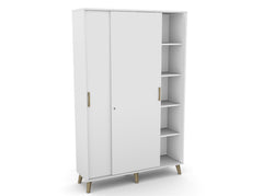 Biroja skapis Flexx, ar bīdāmām durvīm un 10 plauktiem, 1800 x 1200 x 355 mm-Ergostock