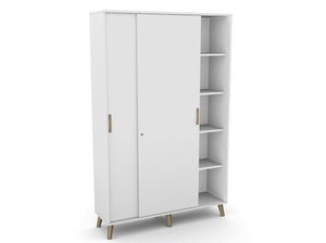 Biroja skapis Flexx, ar bīdāmām durvīm un 10 plauktiem, 1800 x 1200 x 355 mm-Ergostock