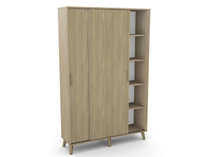 Biroja skapis Flexx, ar bīdāmām durvīm un 10 plauktiem, 1800 x 1200 x 355 mm-Ergostock