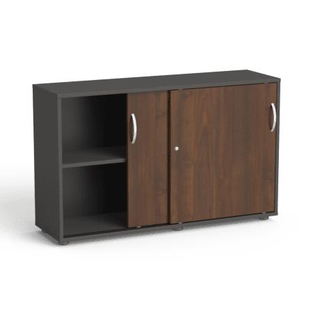 Biroja skapis Flexx, ar bīdāmām durvīm un 2 plauktiem, 742 x 1200 x 355 mm - Ergostock.lv