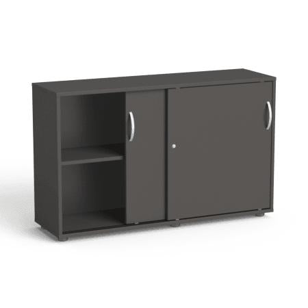 Biroja skapis Flexx, ar bīdāmām durvīm un 2 plauktiem, 742 x 1200 x 355 mm - Ergostock.lv