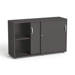 Biroja skapis Flexx, ar bīdāmām durvīm un 2 plauktiem, 742 x 1200 x 355 mm - Ergostock.lv