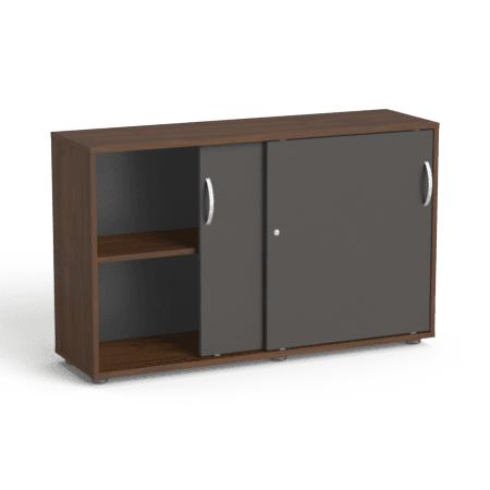 Biroja skapis Flexx, ar bīdāmām durvīm un 2 plauktiem, 742 x 1200 x 355 mm - Ergostock.lv