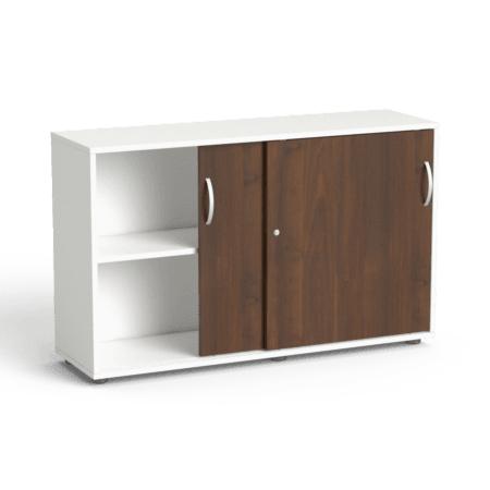 Biroja skapis Flexx, ar bīdāmām durvīm un 2 plauktiem, 742 x 1200 x 355 mm - Ergostock.lv