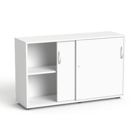 Biroja skapis Flexx, ar bīdāmām durvīm un 2 plauktiem, 742 x 1200 x 355 mm - Ergostock.lv