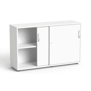 Biroja skapis Flexx, ar bīdāmām durvīm un 2 plauktiem, 742 x 1200 x 355 mm - Ergostock.lv