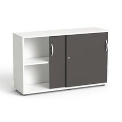 Biroja skapis Flexx, ar bīdāmām durvīm un 2 plauktiem, 742 x 1200 x 355 mm - Ergostock.lv