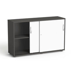 Biroja skapis Flexx, ar bīdāmām durvīm un 2 plauktiem, 742 x 1200 x 355 mm - Ergostock.lv