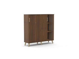 Biroja skapis Flexx, ar bīdāmām durvīm un 6 plauktiem, 1190 x 1200 x 355 mm-Ergostock