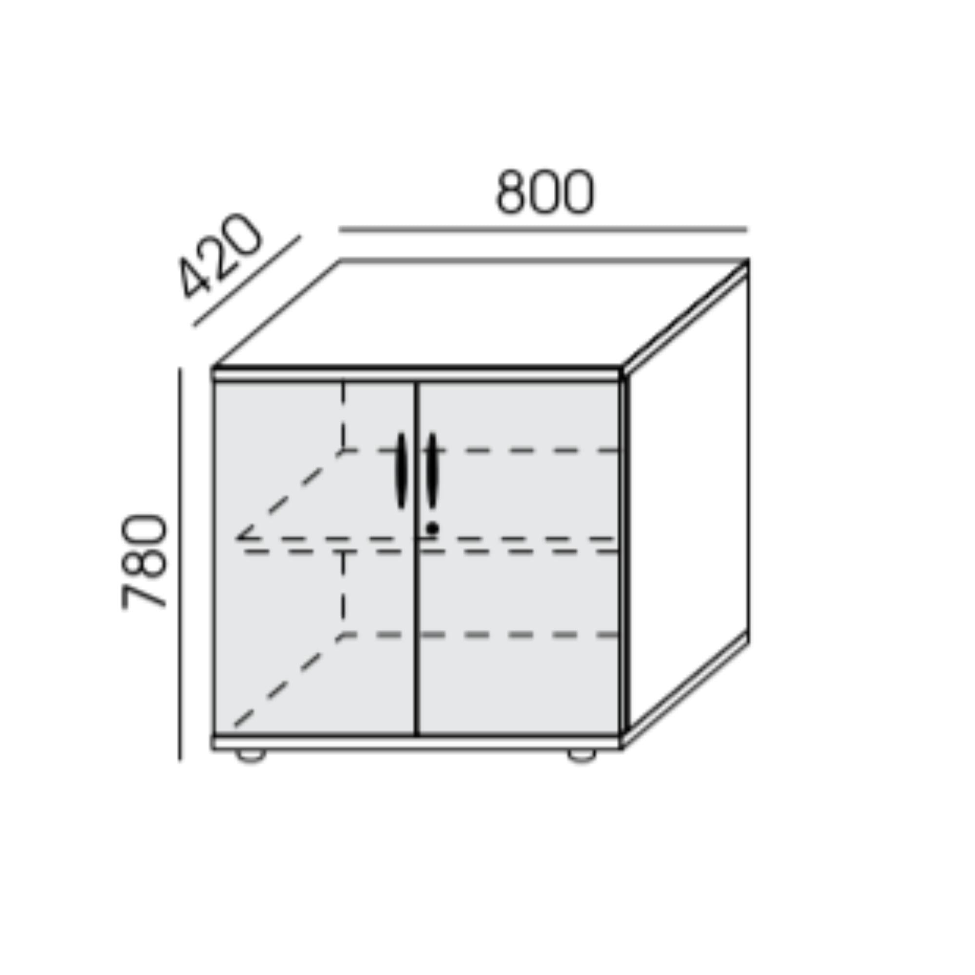 Biroja skapis NUWO, 2 plaukti, 780x800x420 mm, konfigurējams - Ergostock.lv