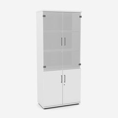 Biroja skapis NUWO, 2 plaukti ar durvīm+ 3 stikloti, 1890x800x420 mm, konfigurējams - Ergostock.lv