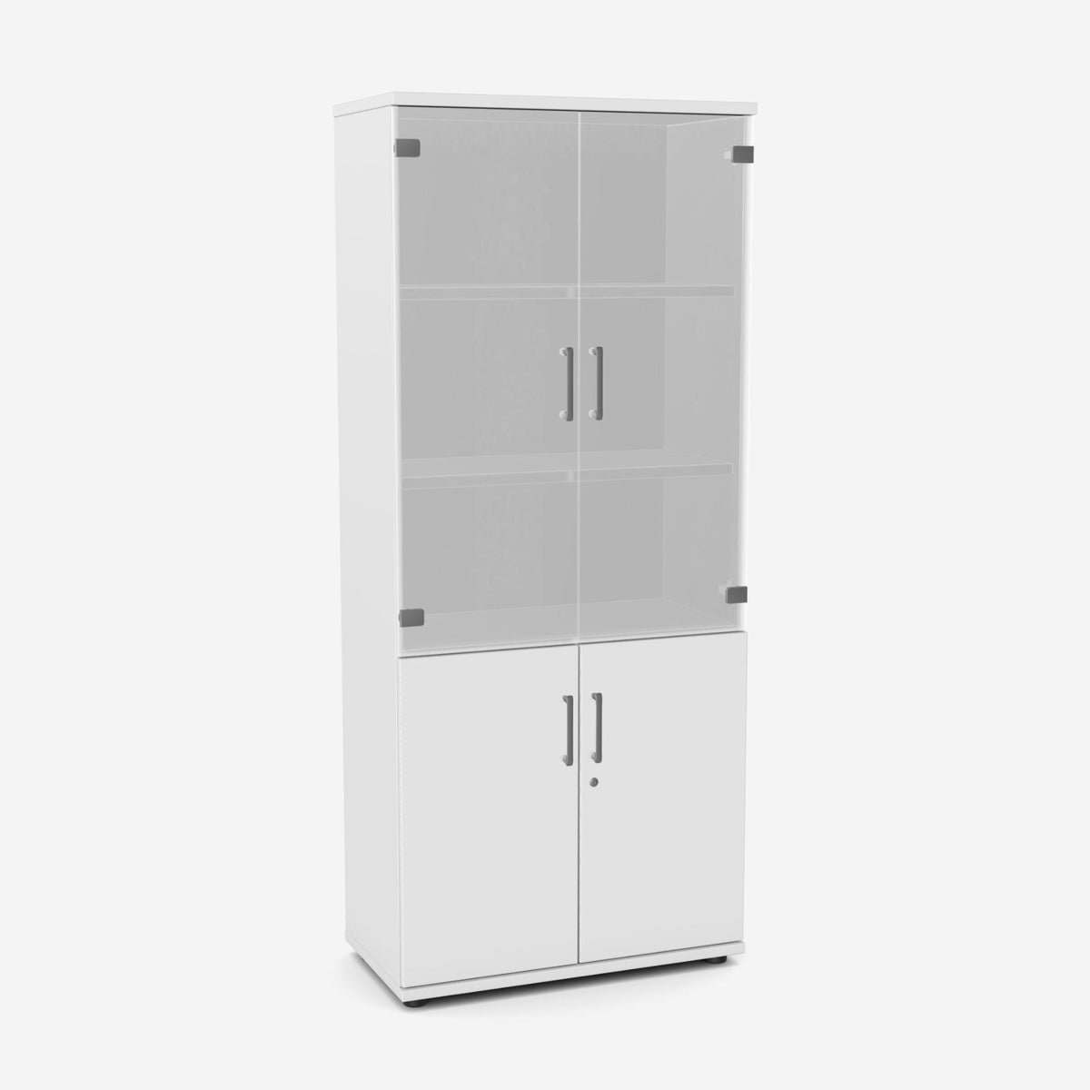 Biroja skapis NUWO, 2 plaukti ar durvīm+ 3 stikloti, 1890x800x420 mm, konfigurējams - Ergostock.lv